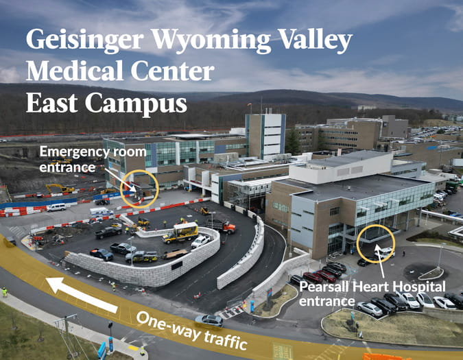 GWV East Campus One-Way Traffic Map medium
