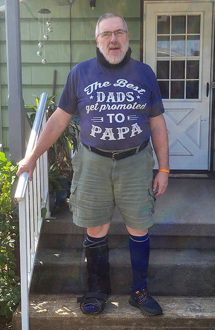 Dean Parry outside his home in New Columbia, PA.