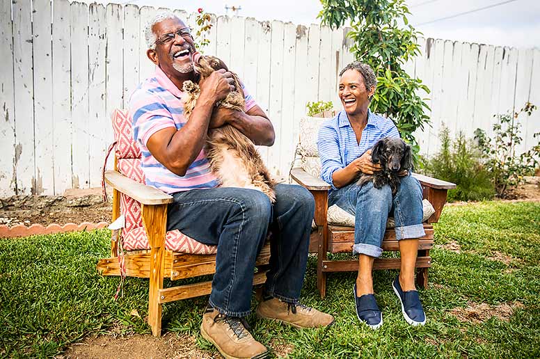 Recovering at home from a successful liver transplant surgery.