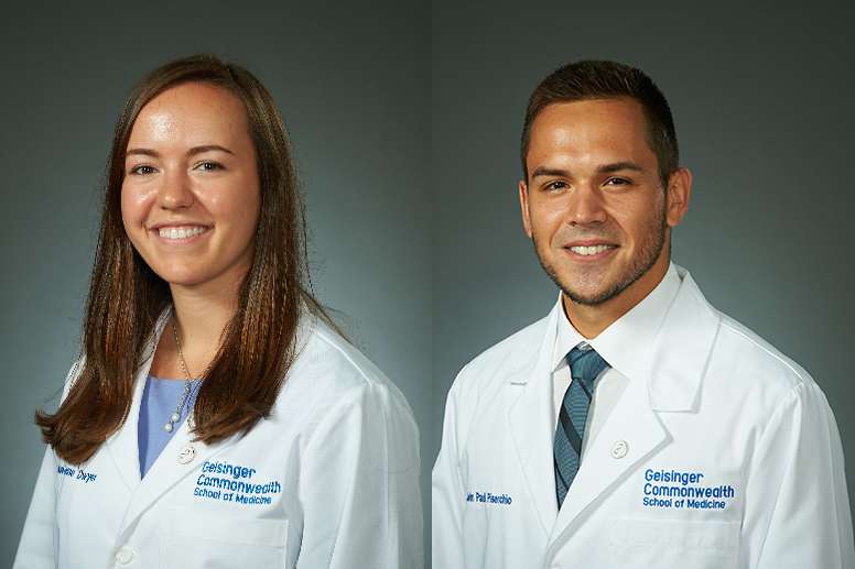 Sarah Dwyer and John Piserchio, both members of the MD Class of 2022