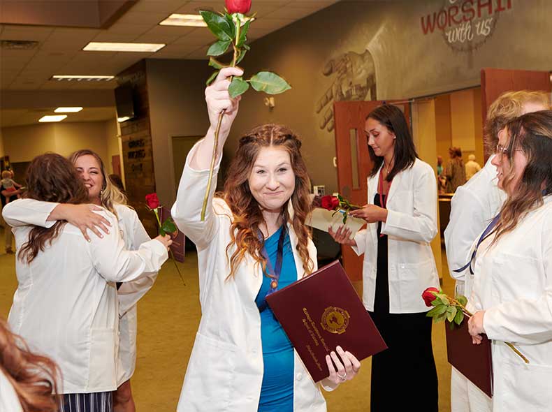 nursing students celebrating
