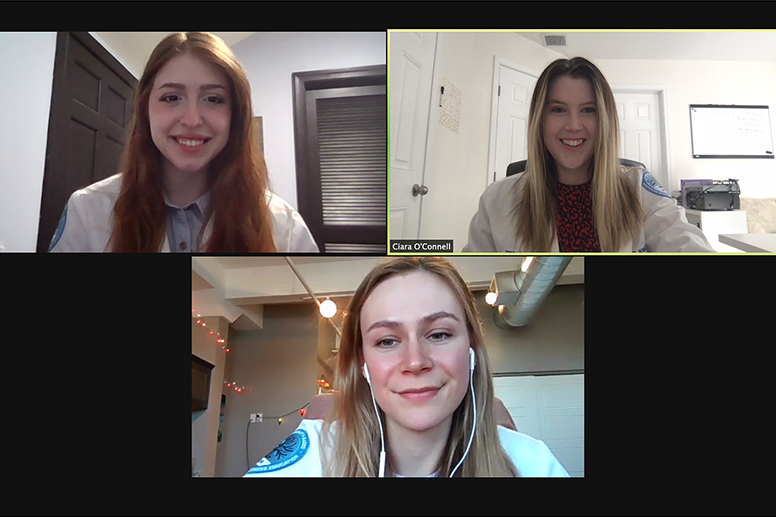 Geisinger Commonwealth School of Medicine students Rachel Simon, Ciara O’Connell and Lena Shally