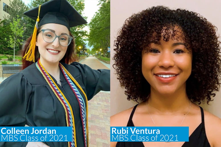 Colleen Jordan and Rubi Ventura, members of the MBS Class of 2021