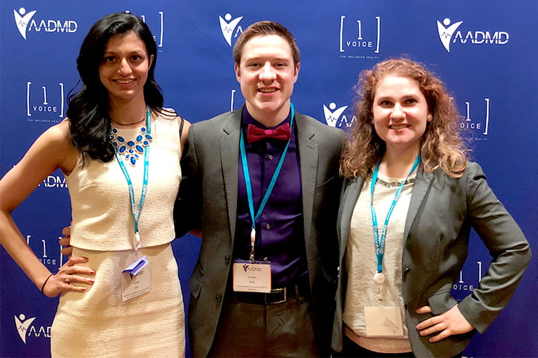 Geisinger Commonwealth medical students Avisha Shah, Douglas Wells and Emily Herman.