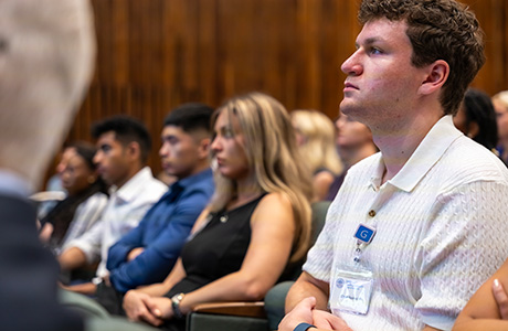 Students sitting in a class lecture