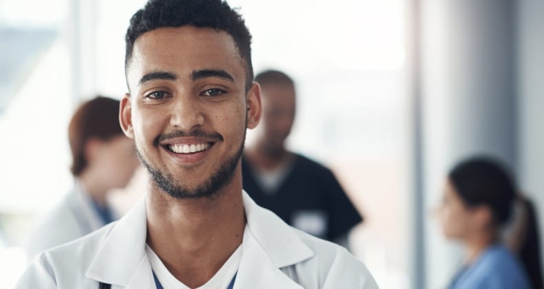Medical student smiling