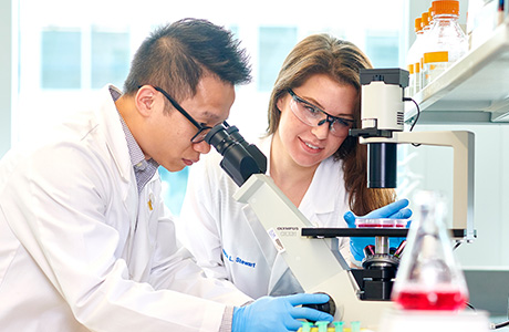 Medical students in lab