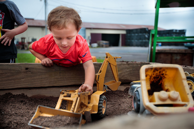 Playing with trucks