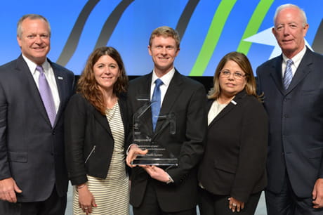 Geisinger team members receiving award from the Healthcare Financial Management Association