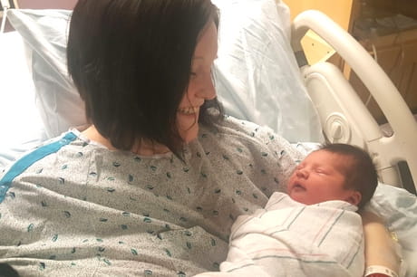 Kaitlyn welcomes her New Year baby Austin at Geisinger Wyoming Valley.