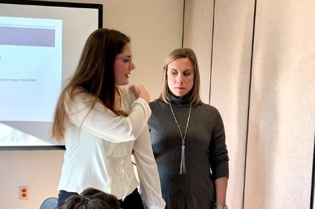 Geisinger staff members undergoing sight services training.