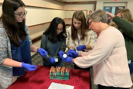 Students participate in Geisinger's AIM-HI event in Wilkes-Barre.