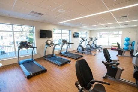 The fitness center at Geisinger 65 Forward Hazleton