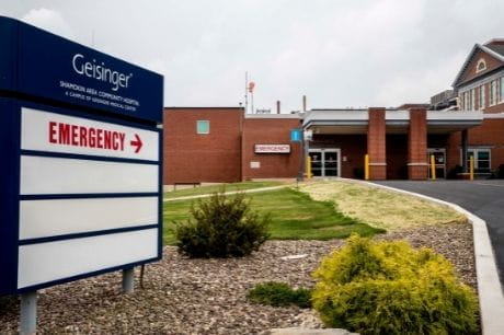 Exterior of Geisinger Shamokin Area Community Hospital emergency department.