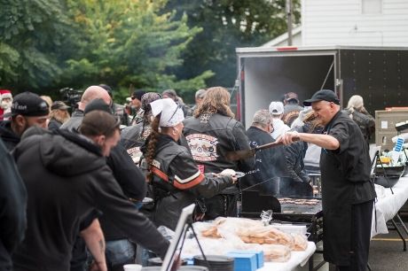 Members of the N.E. Federation of Clubs enjoy a meal after donating toys to Geisinger South Wilkes-Barre.