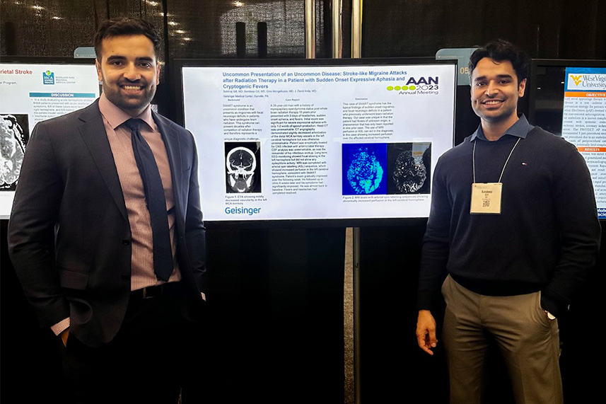 Neurology resident at conference