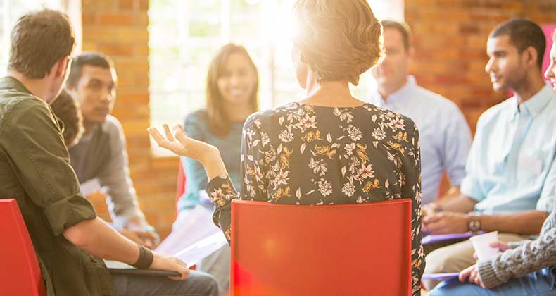 a support group in session