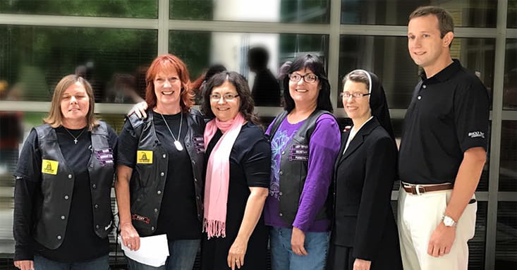 Roxanne Franklin and Angels of Thunder members at Geisinger Holy Spirit