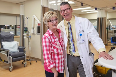 cancer patient and doctor smiling geisinger