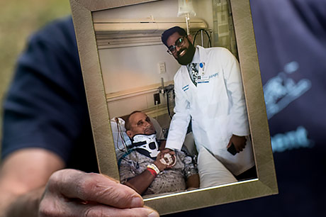 Frank Ditaranto with his surgeon, Sanjay Konakondla, MD.