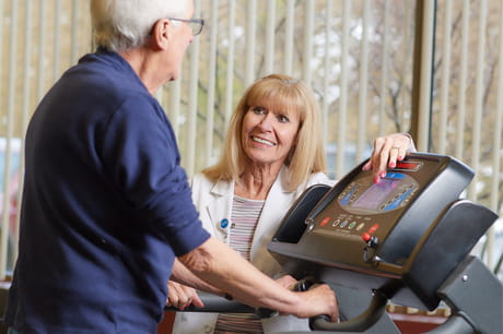 Man on workout machine