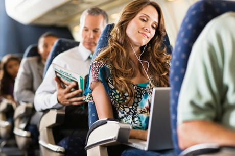 People sitting on an airplane