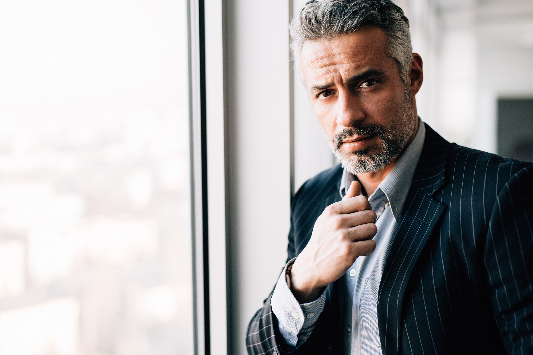 Handsome middle-aged man in business suit