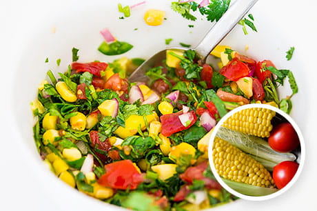 Tomato and Corn Salad with Basil