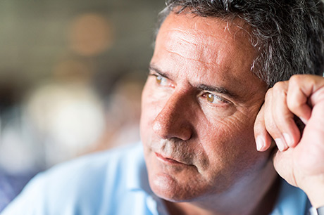 Man contemplating a potential transplant procedure