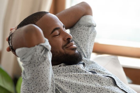 man learning how to meditate