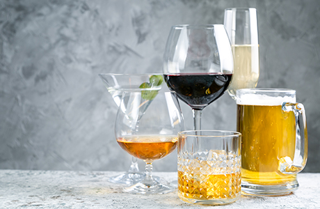 An assortment of alcohol