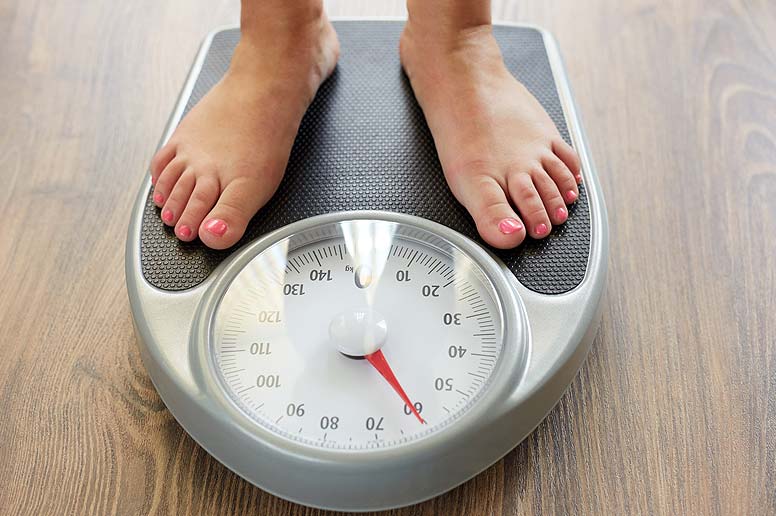 Person on a weight scale