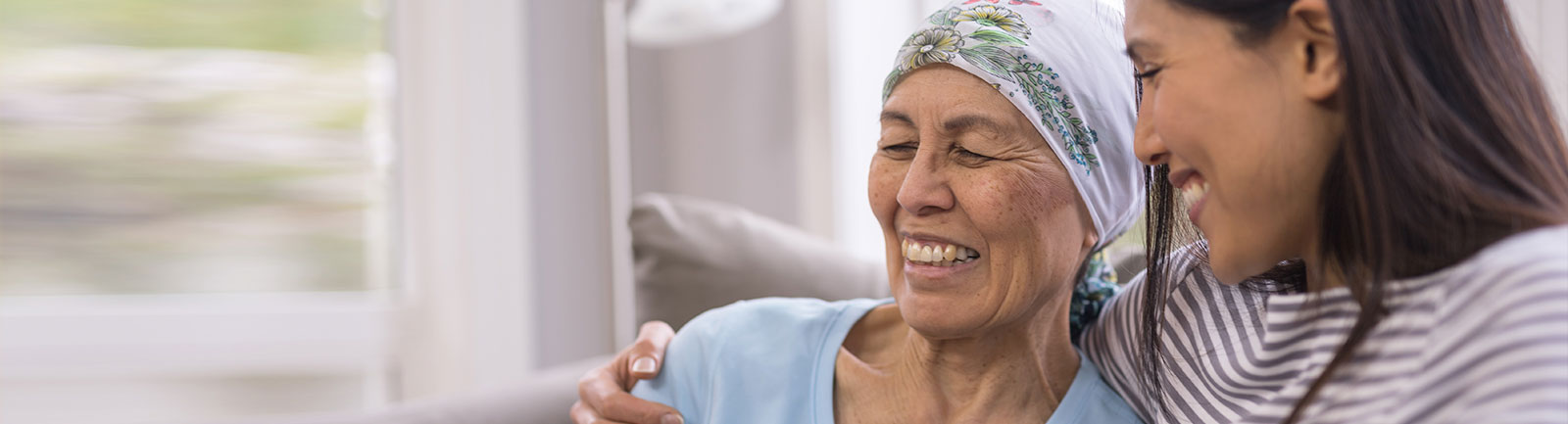 mother with cancer and daughter