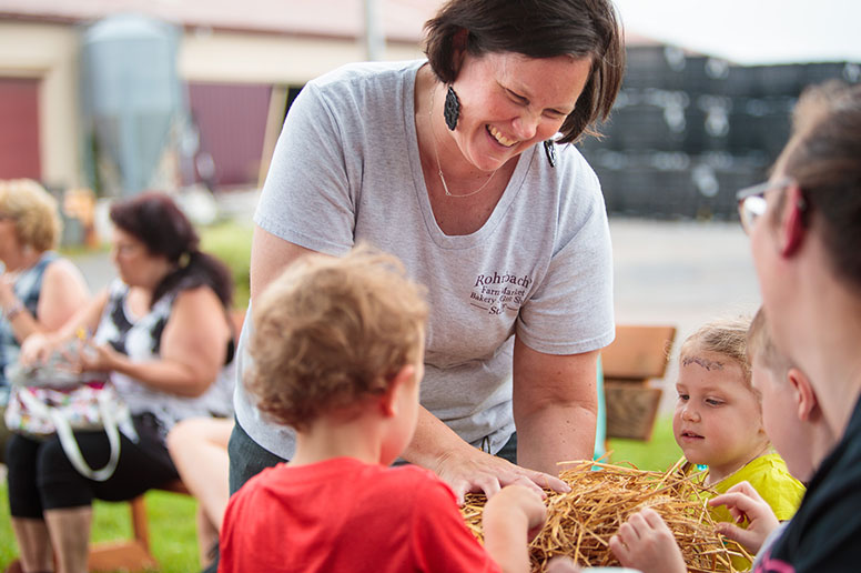 woman at bloomsburg fair farmers market
