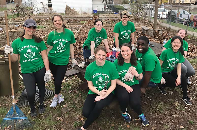 Geisinger Commonwealth School of Medicine students dig deep into community service, pre-pandemic.