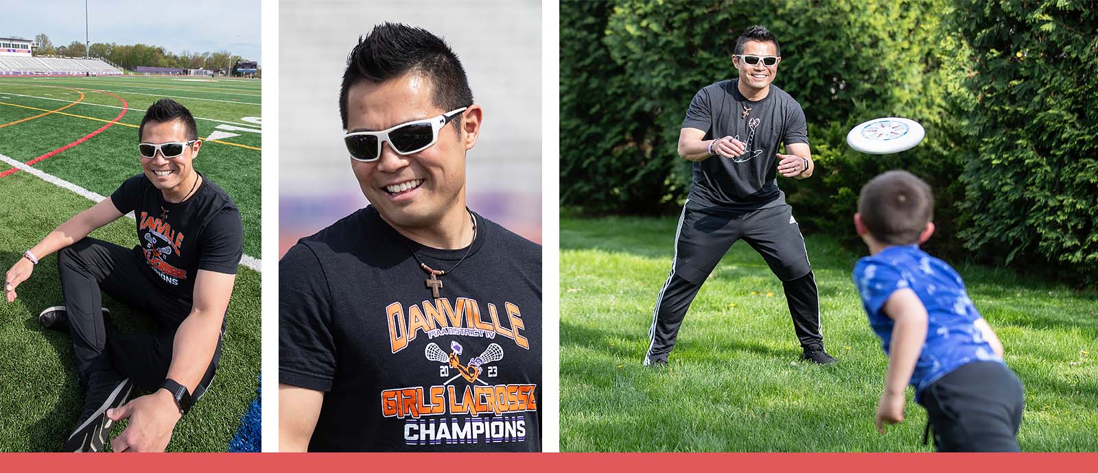 A collage of various activities featuring  patient, Hide Horikoshi.