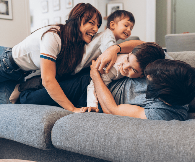 Family laughing