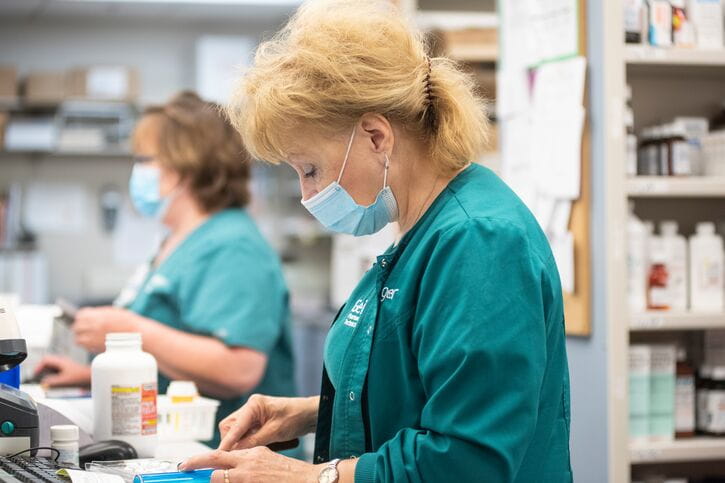 Two pharmacists working